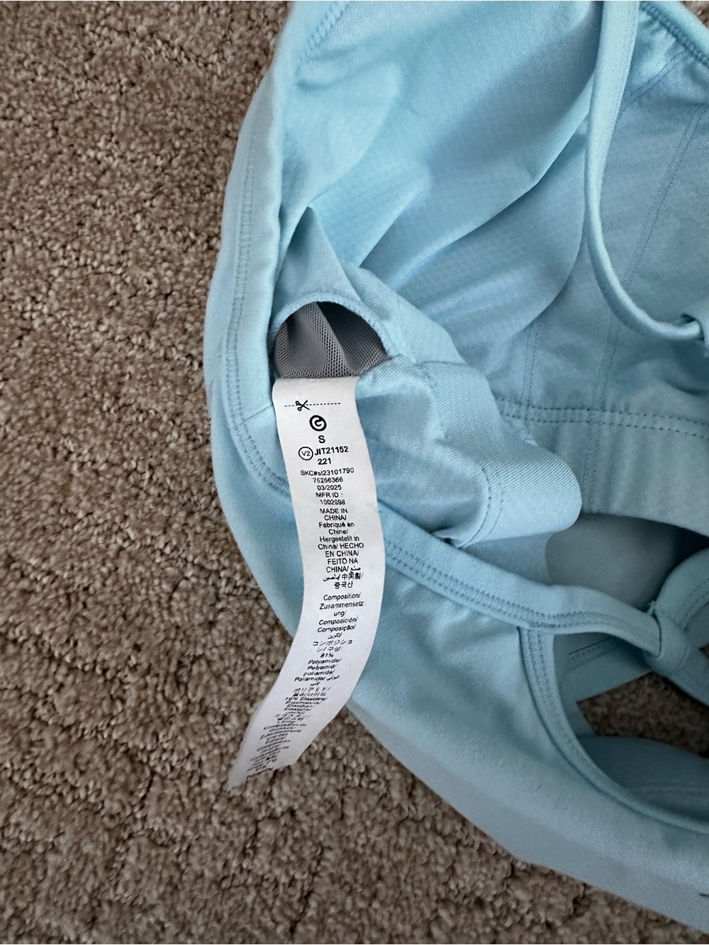 Light Blue Racerback Crop Tank Top - Picture 3 of 3